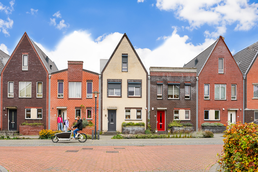 Straatbeeld met huizen