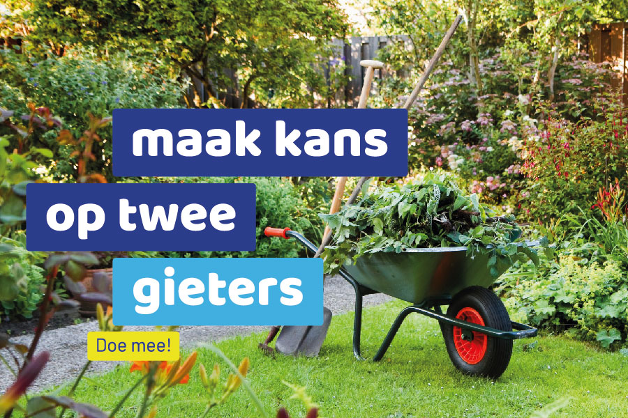 Tuin met kruiwagen