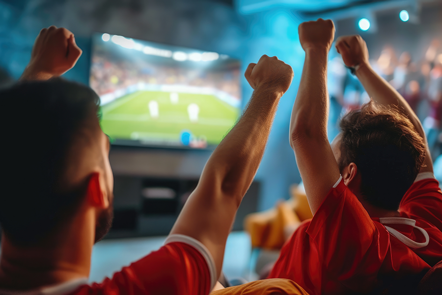 Juichende voetbalsupporters