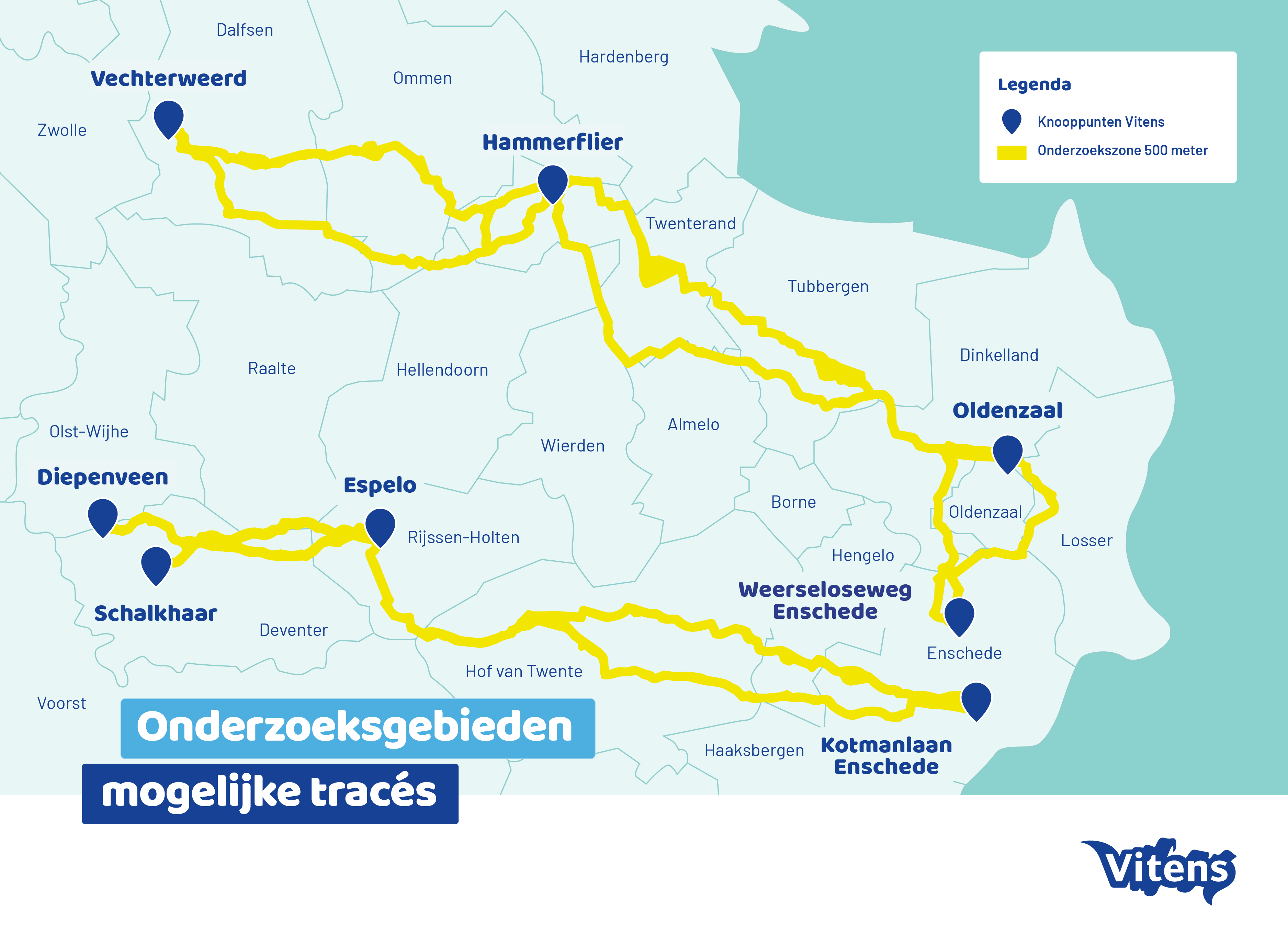 Onderzoeksgebieden naar twee traces