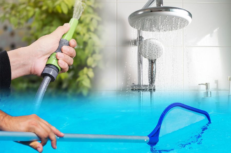Tuin sproeien, zwembad schoonhouden en kort douchen